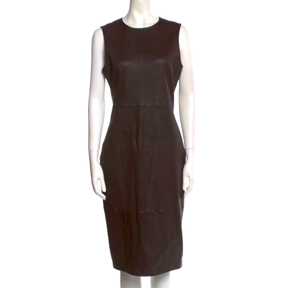 Theory Lamb Leather Sheath Dress